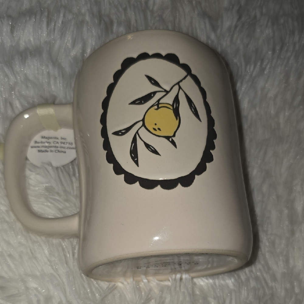 NWT Rae Dunn Cream and Yellow Citrus Mug